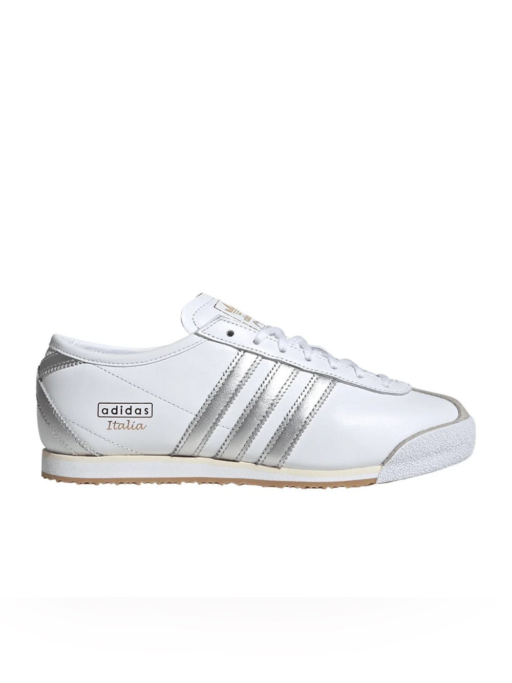 Adidas Italia 70s women’s white leather sneakers silver stripes size 6.5 38 EU
